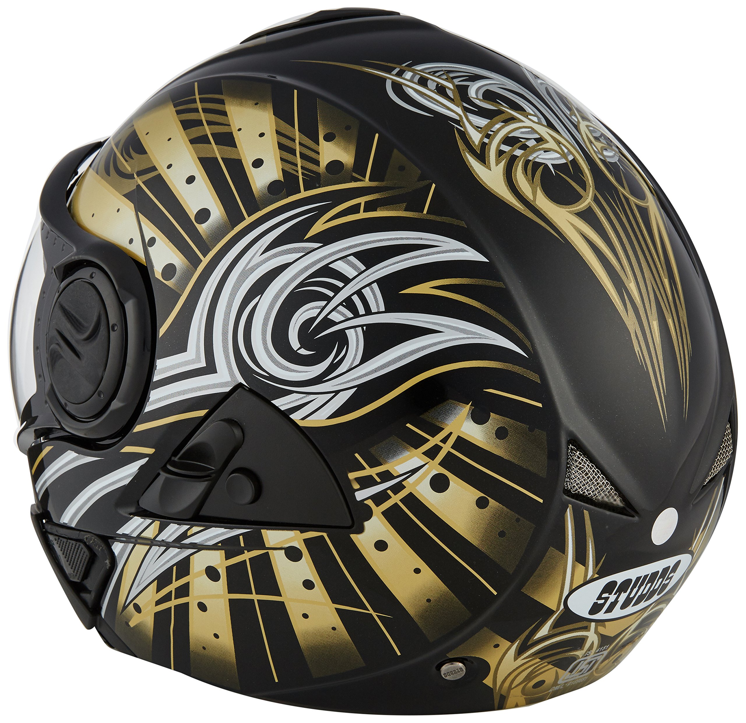Studds Downtown D1 Flip Off Full Face Helmet (Black and Golden, XL