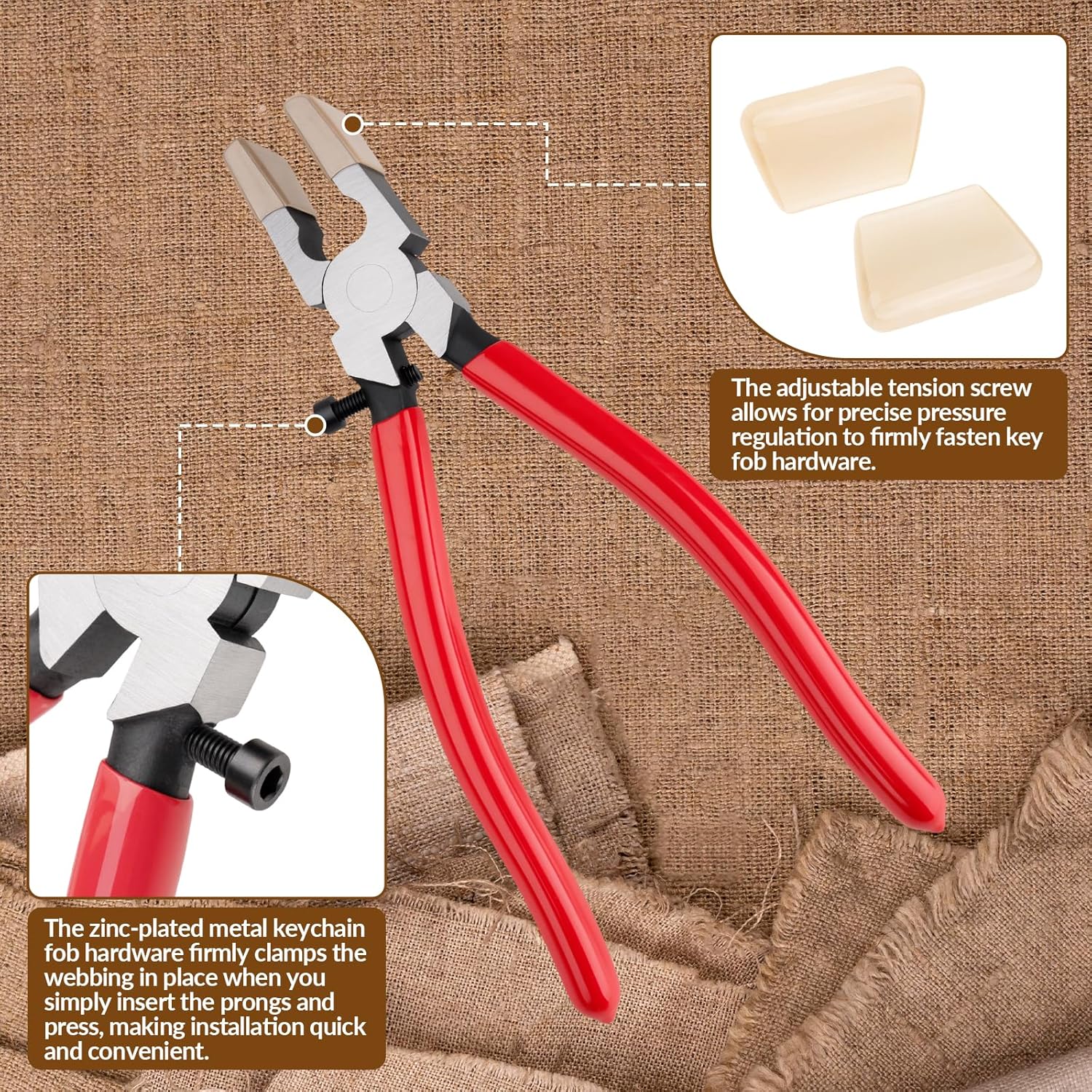 70pcs Key Fob Hardware Set 1 Inch, Key Chain Hardware with Key Fob Pliers, Keychain Making Supplies Kit for Diy Keychain, Wristlet and Lanyard, Sliver - Image 3