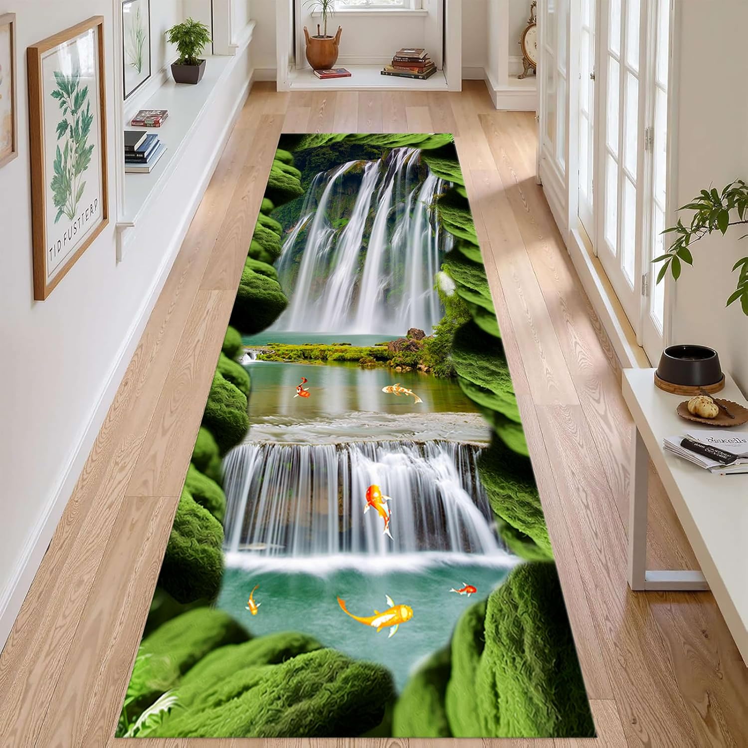 Amazon.com: Nature Landscape Runner Rug, 2x7ft, 3D Waterfall Stream ...