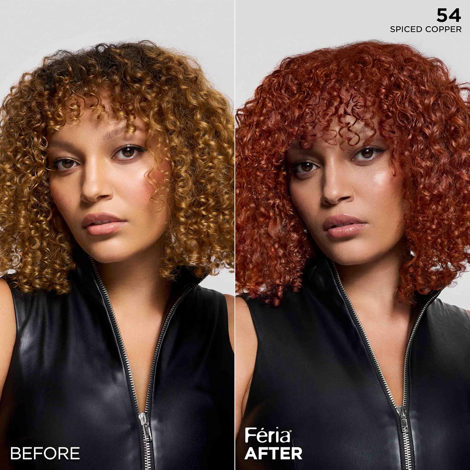 L'Oreal Paris Feria Multi-Faceted Shimmering Permanent Hair Color, High Intensity Hair Dye for 3X Highlights, 54 Spiced Copper, 1 Kit - Image 5