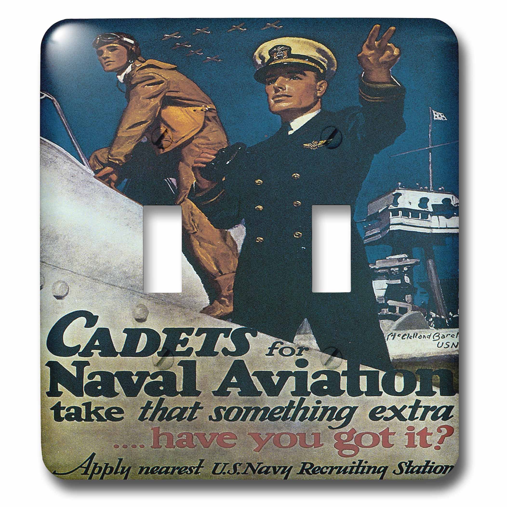 Double interrupteur à bascule 3dRose lsp_149422_2 affiche recrutement US Navy vintage