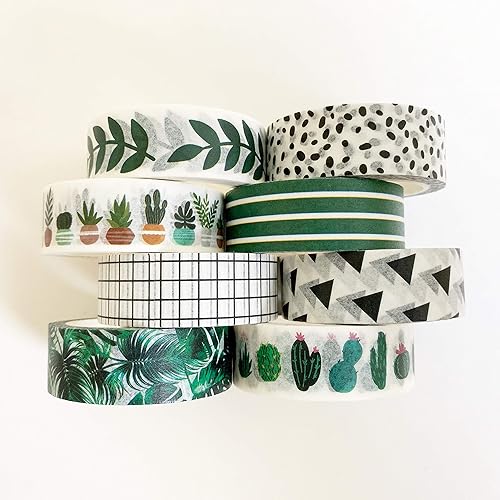 Miniatura 6 de Washi Tape Set - 16 rollos de cinta decorativa de 0.591in de ancho para álbumes de recortes, revistas balas, planificadores, decoración de bricolaje