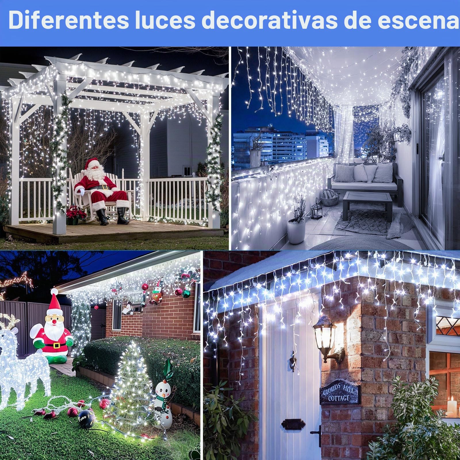 Cortina Luces Solares,Energía Solar y Recargable,20m+5m 660 Led IP65 Guirnalda Luces Navidad Exterior Interior, Con 8 Modos, Temporizador, Iluminación Navideña para Fiestas Bodas Jardín Balcon Ventana