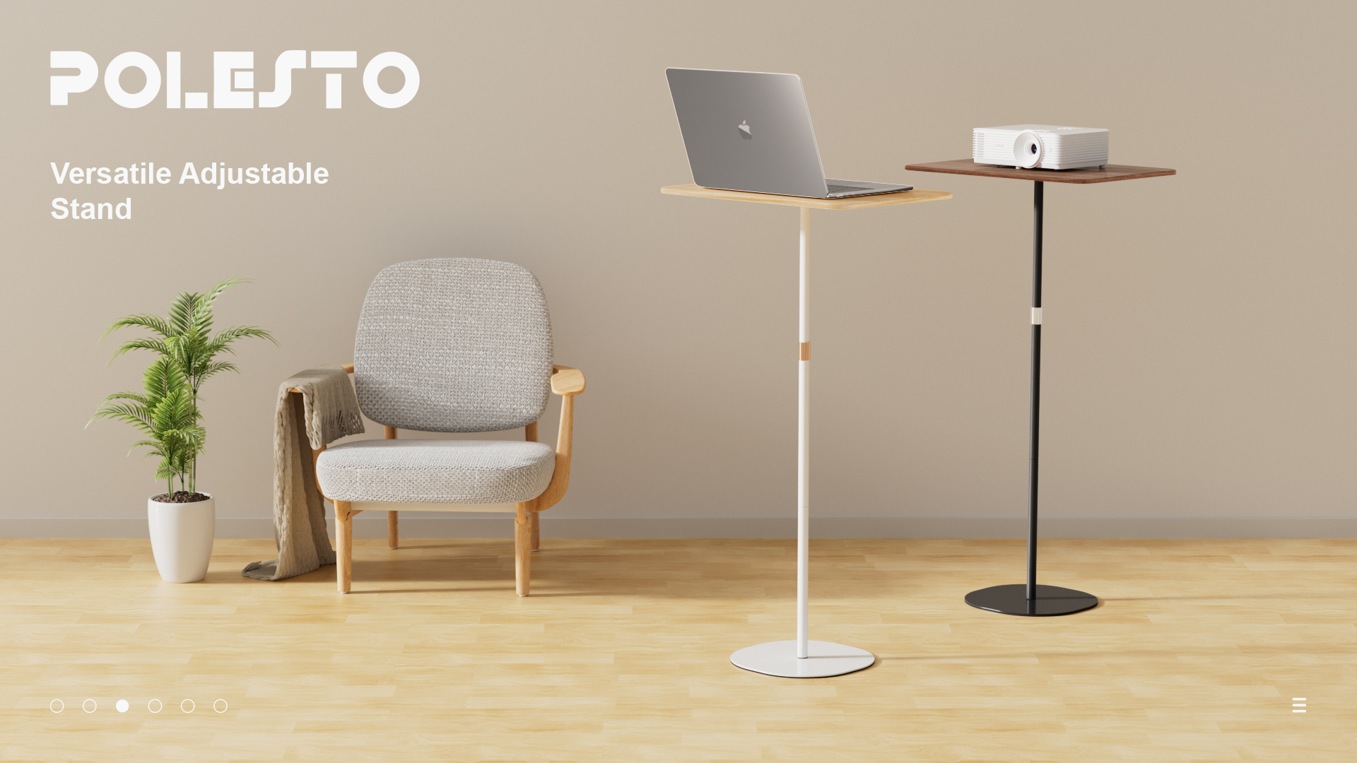 Amazon.co.jp: POLESTO ノートパソコン用スタンディングデスク サイド  