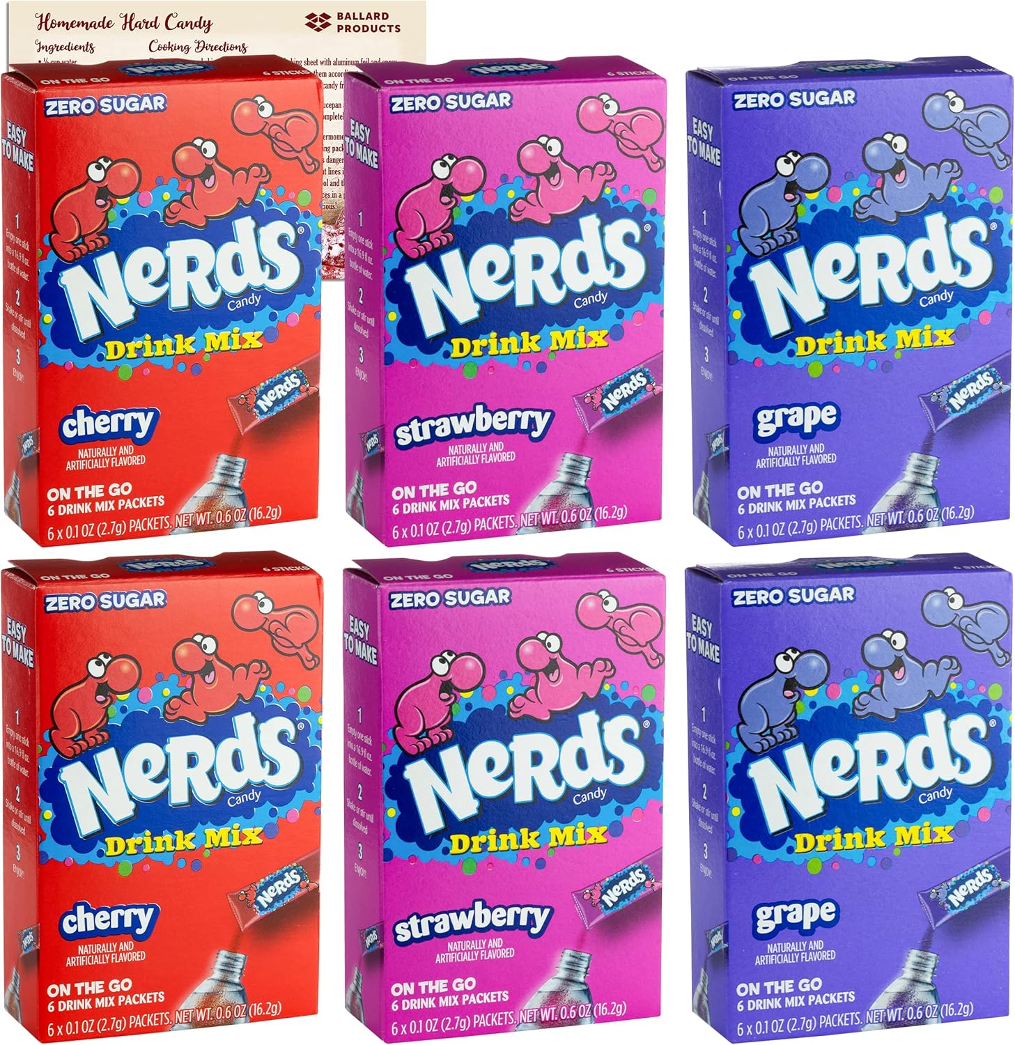 Nerds Flavored Drink Mix Singles Pack of 6 Boxes 6 Boxes of Sugar