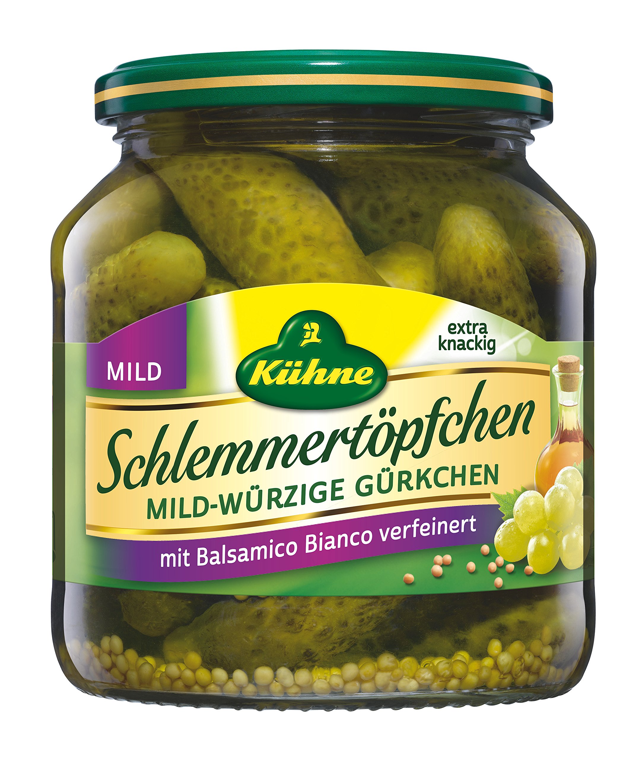 Kühne Schlemmertöpfchen Mild-würzige Gürkchen, 12er Pack (12 x 580 ml)