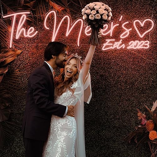 Letrero de neón personalizado para decoración de boda, letrero de neón personalizado, letrero de neón con nombre de boda, fiesta de boda, disponible en Yaxa Peru