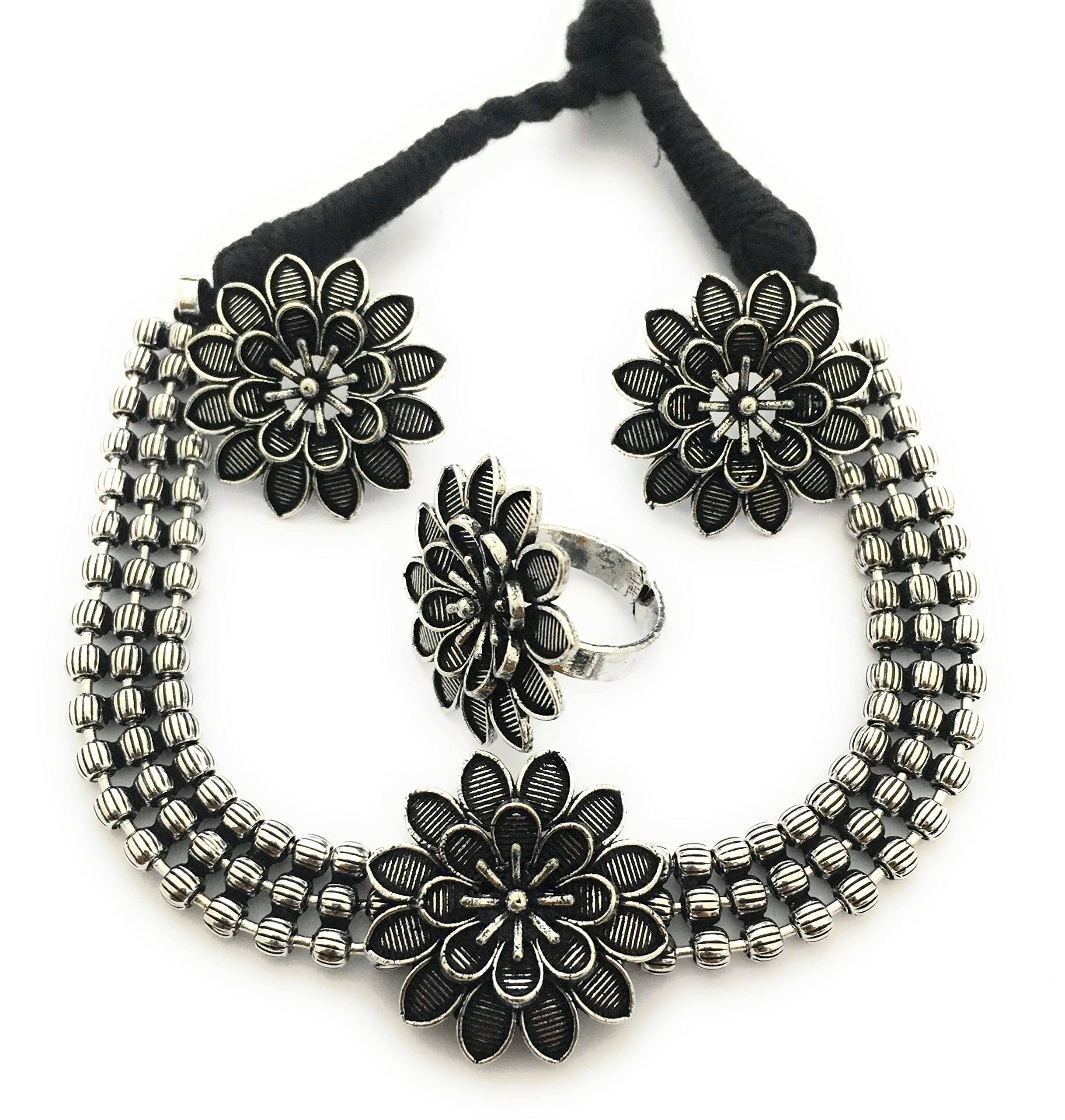 Sasitrends German Silver Choker Necklace For Womens And Girls (B09JGFHZT4) Amazon Price History, Amazon Price Tracker