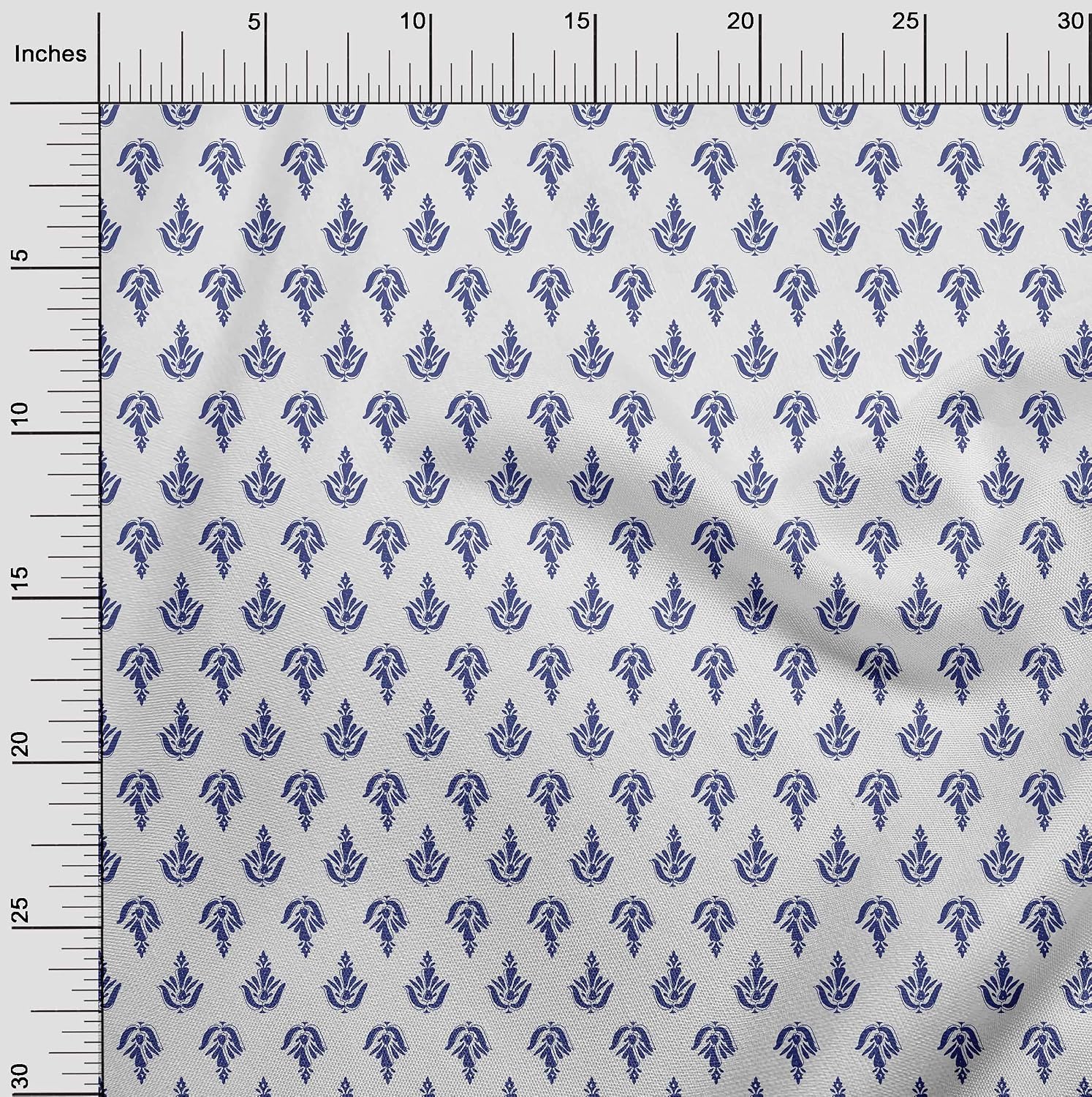 oneOone Cotton Flex Medium Blue Fabric Block Quilting Supplies Print Sewing Fabric By The Yard 40 Inch Wide-TB