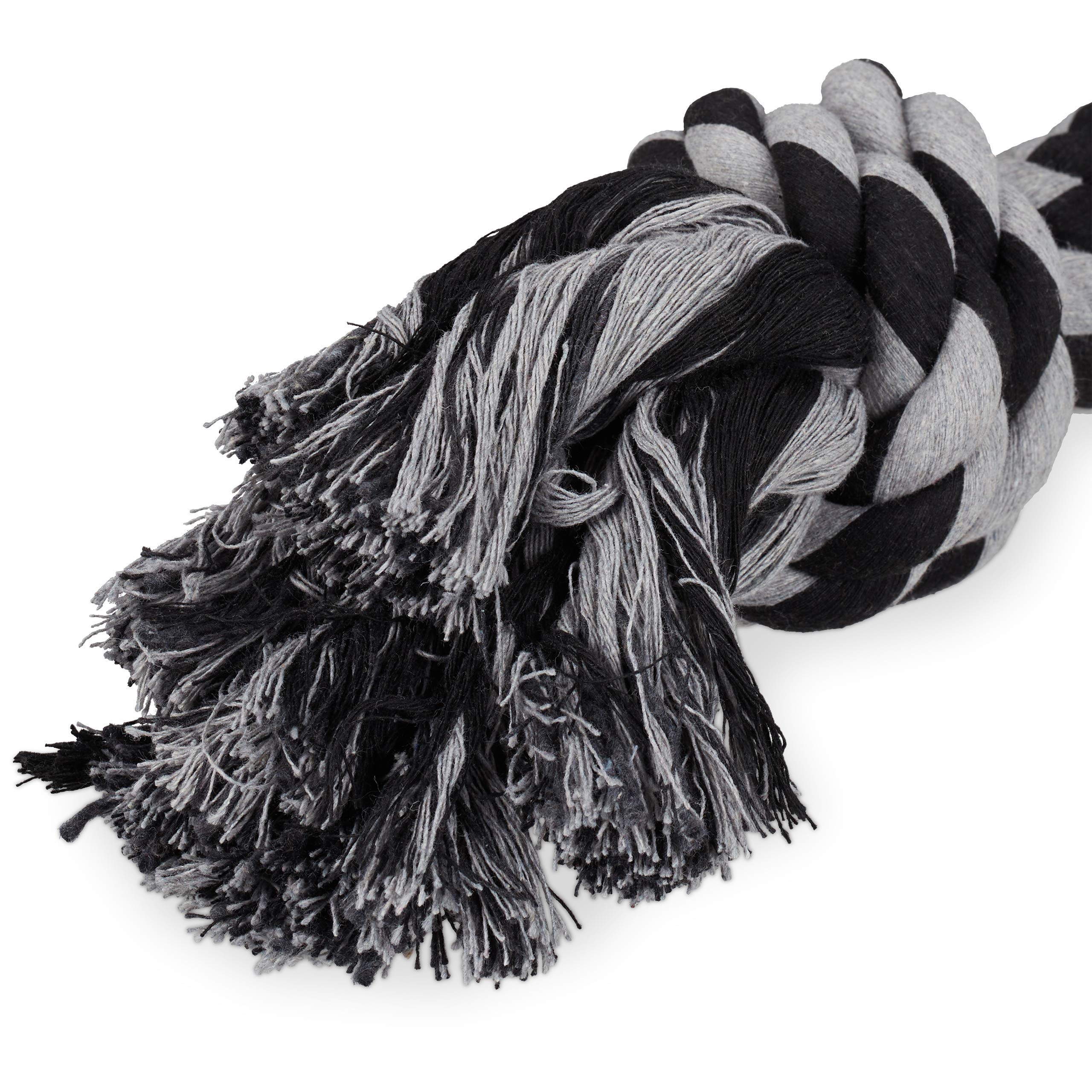 Relaxdays Zabawka dla psa, 2-częściowy zestaw, zabawka do szarpania dużych psów, wytrzymała, zabawka do żucia, 70 cm, lina dla psa, czarna/szara