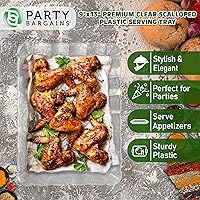 Vista 5 de Party Bargains Bandeja de plástico festoneada de 9 x 13 pulgadas, transparente, paquete de 4