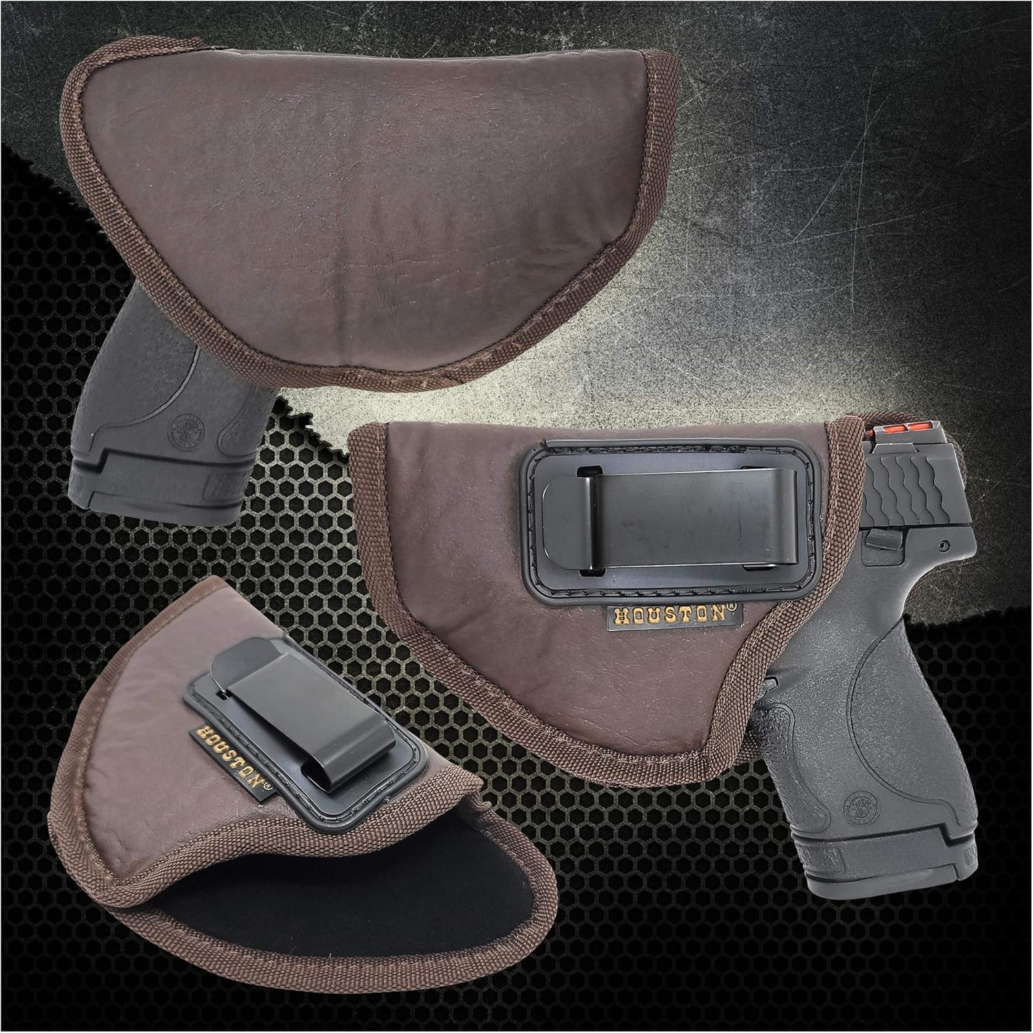 Inside Waistband Gun Holster for Men/Women for Glock 26/27/33, M&P Shield, XDS, Taurus 709, Taurus Pro C, Walther P22, Beretta Nano, SCCY Sky, Rug LC9. Eco Leather Conceal Holster by Houston
