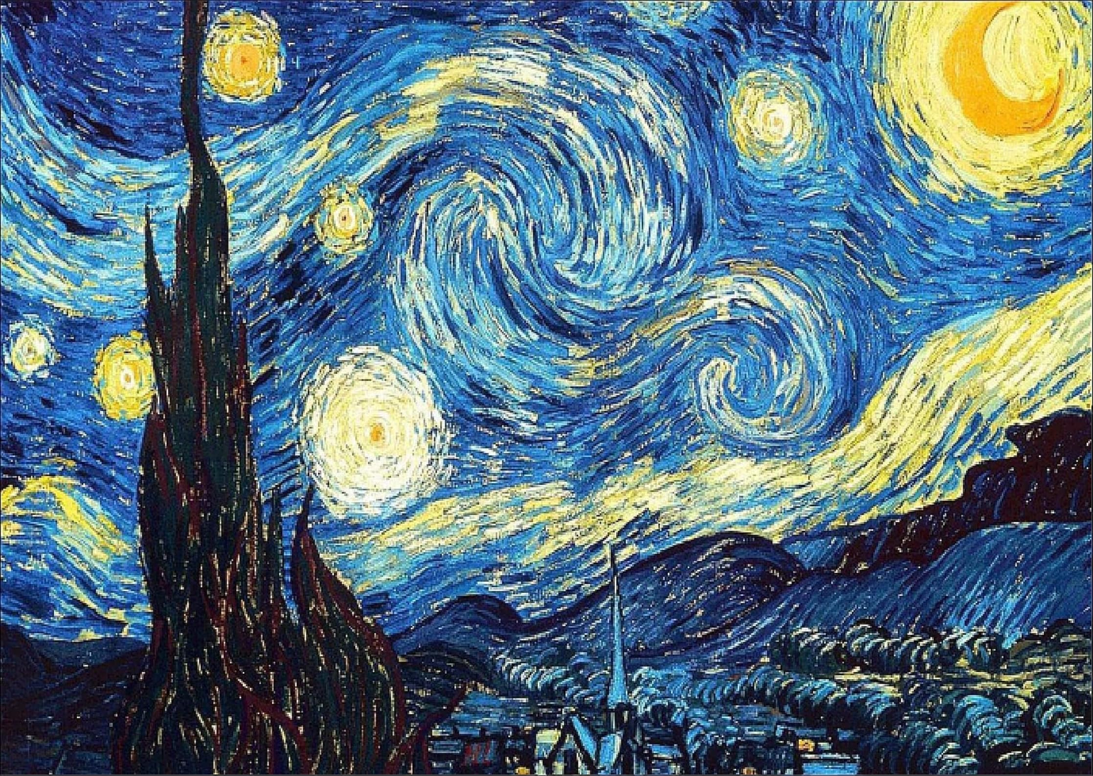 Kyrin 5D Diamond Painting Kit - The Starry Night Diamond Painting By Van Gogh, Diamond Art Kit Extra Shiny Rhinestone Beads Room Decor Craft Kit - 40cm X 30cm