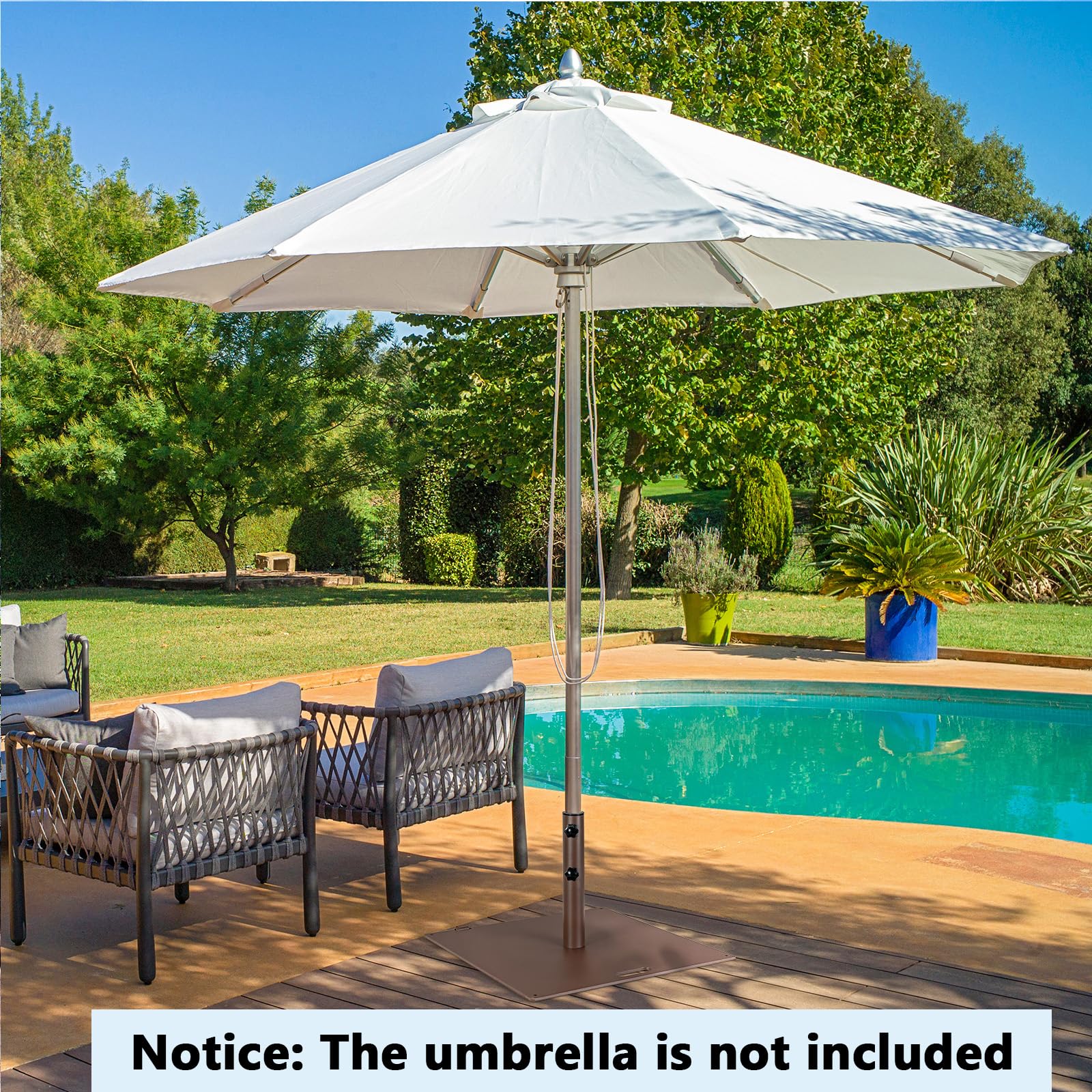 bar height patio sets with umbrella hole MF Studio Outdoor Counter Height Pub Table, 36 inch, Patio Metal Bistro Bar Table with Umbrella Hole, Size: L31*W31*H36, Black