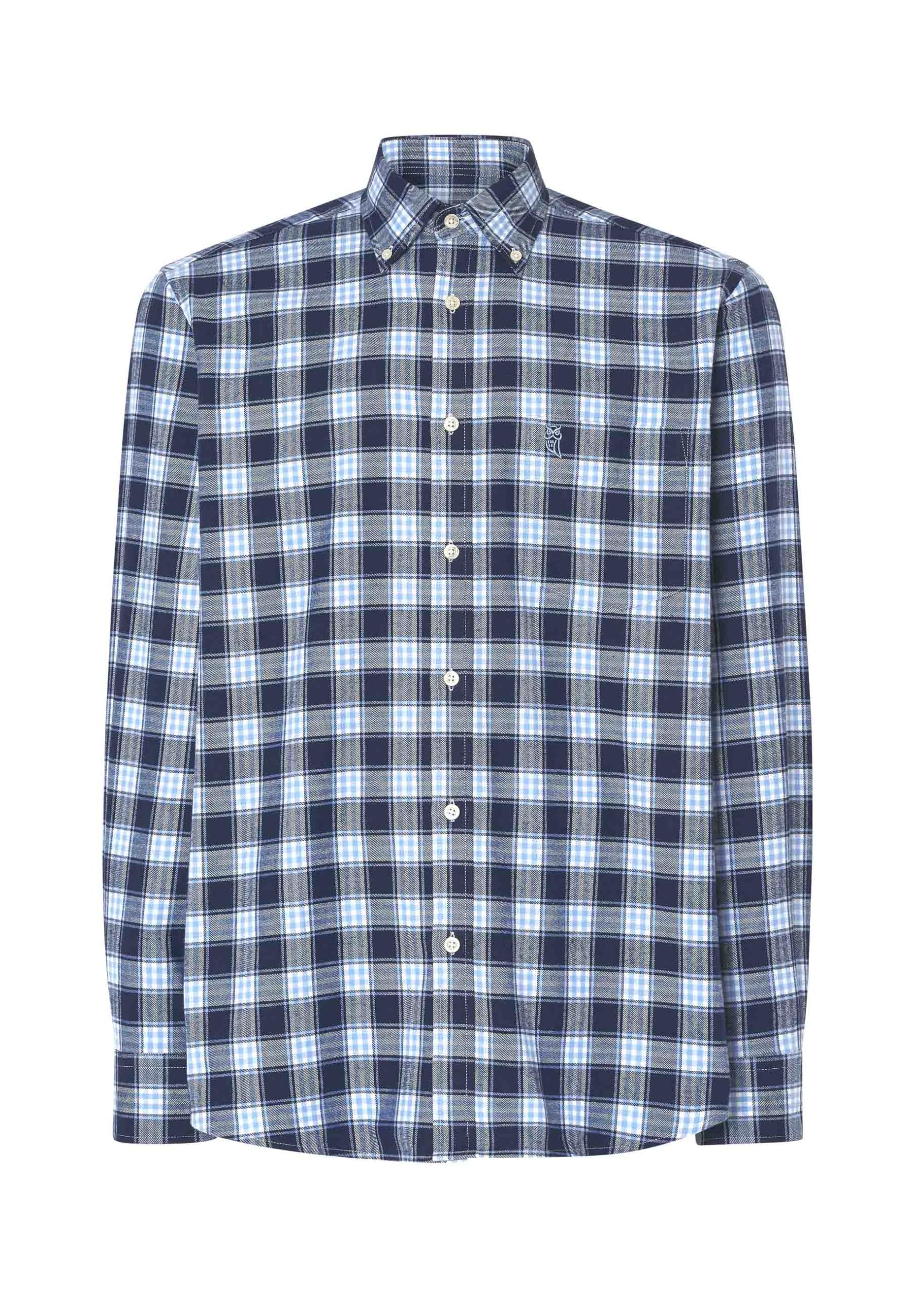 El Búho Nocturno Camisa Hombre Manga Larga Easy Iron Sin Arrugas con Bolsillo Talla Amplia o Camisa Franela Hombre Cuadros Puro Algodón