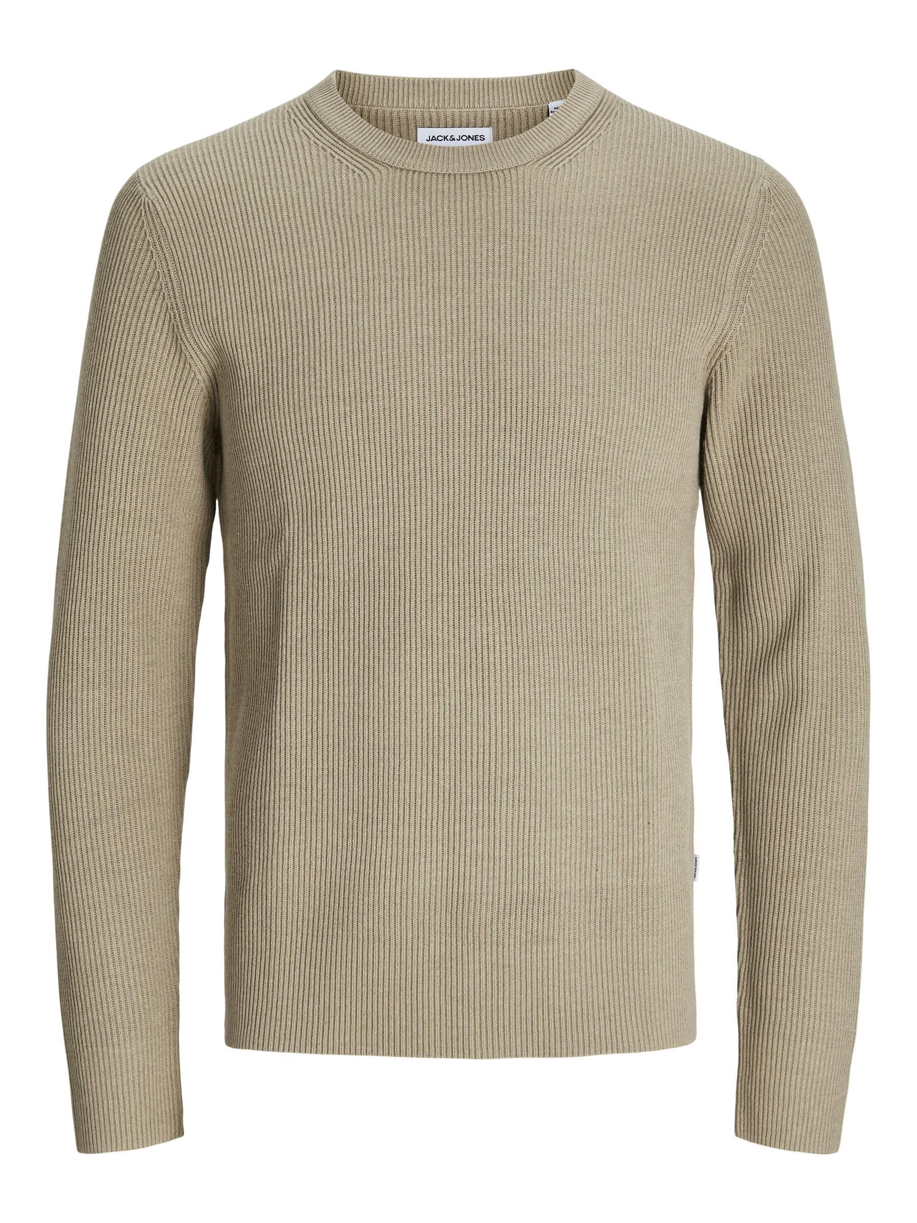 JACK & JONES Jjeperfect Men's Knit Crew Neck SN Knitted Sweater, Crockery, S