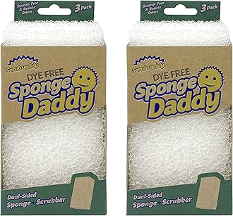 Sponge Daddy Dye Free Sponges 3 Pack (Pack of 2-6 Sponges Total)