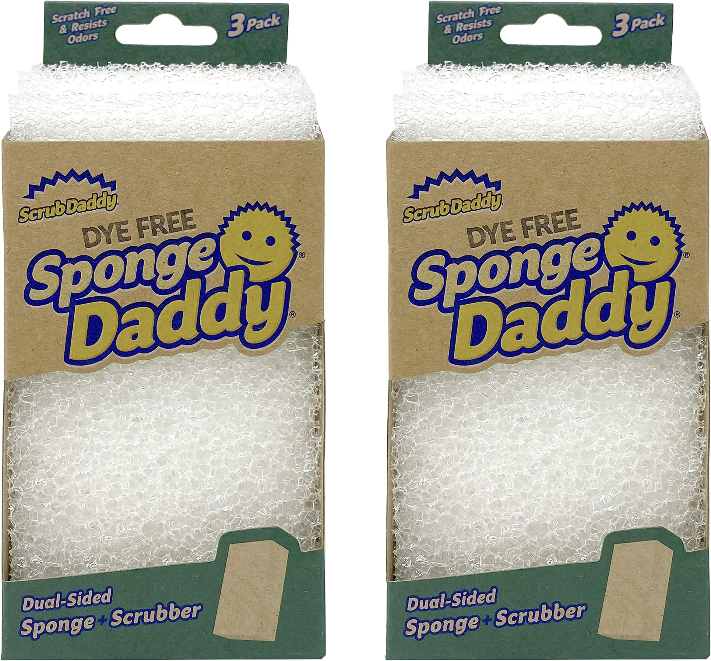 Sponge Daddy Dye Free Sponges 3 Pack (Pack of 2-6 Sponges Total)