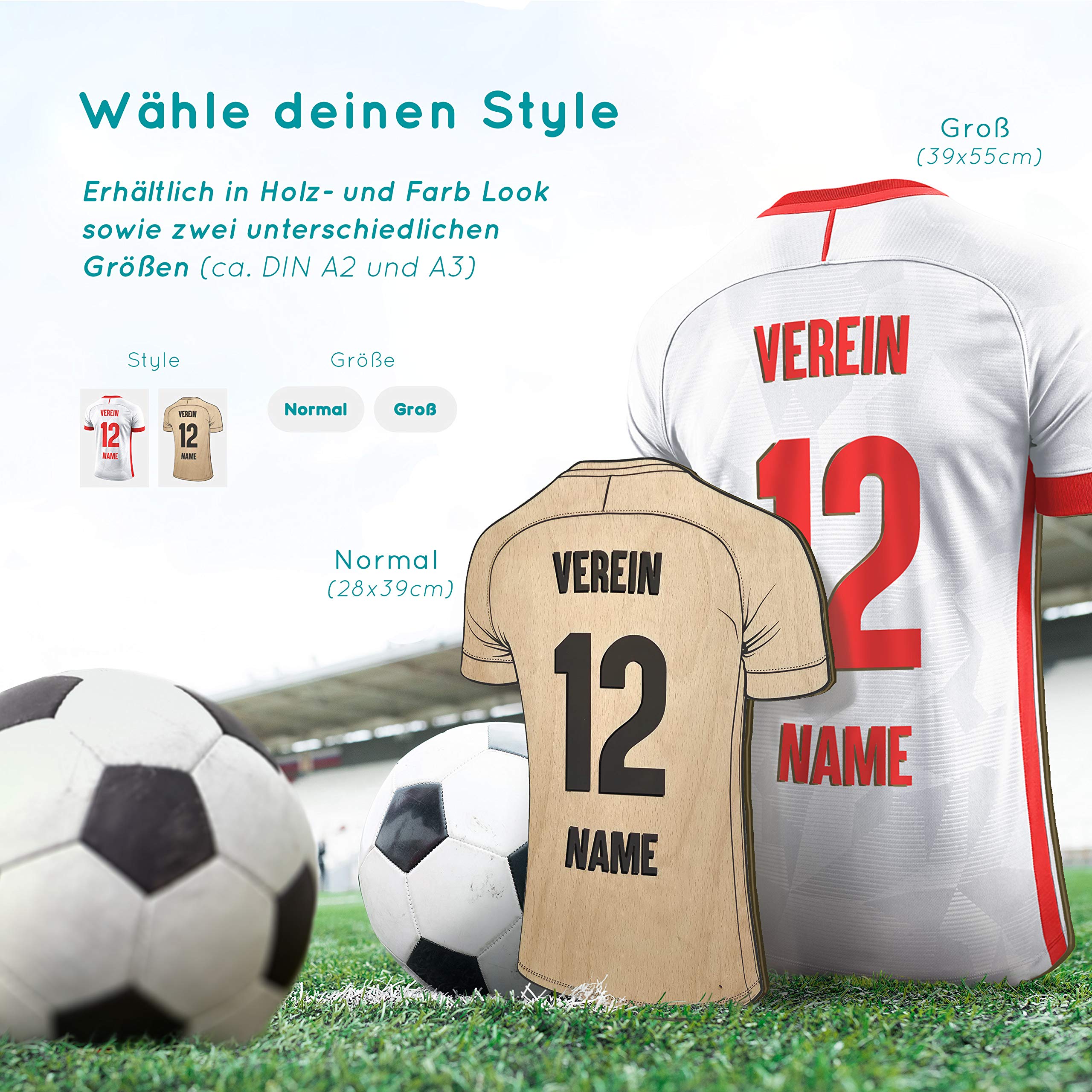 Elbeffekt Trikotlampe für Köln Fans aus Holz - personalisierbares Geschenk - schenke Dein individuellen Köln Fanartikel aus Echtholz