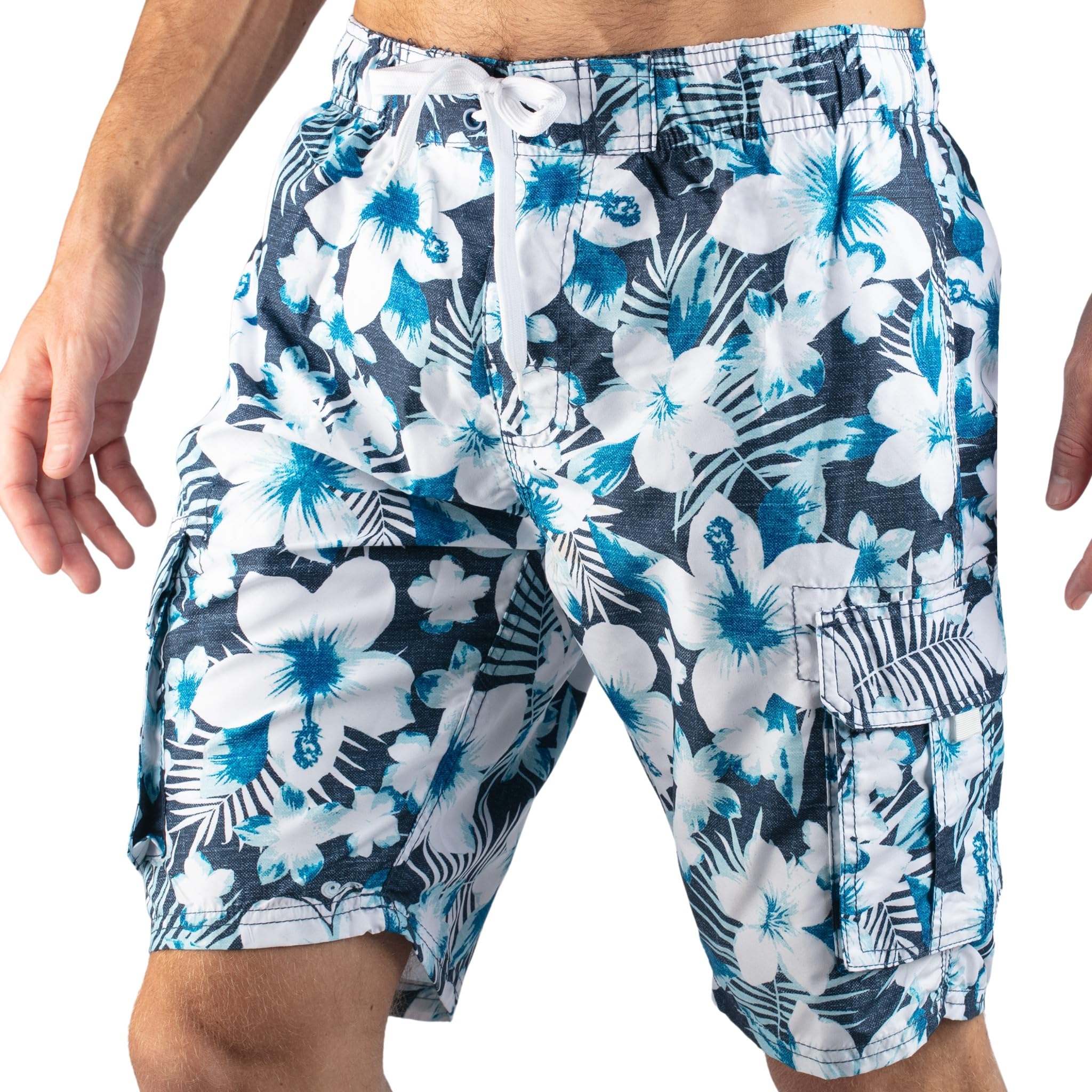 Men's Big Dominica Extended Size Quick Dry Beach Shorts Swim Trunk-image-35