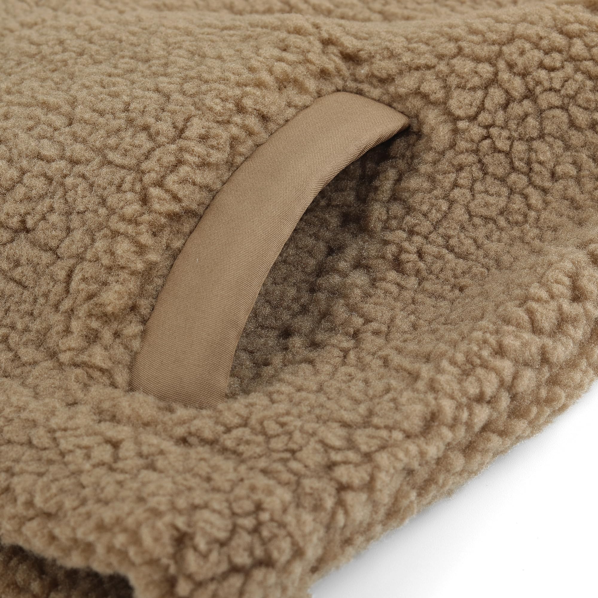 Bambini Piccoli Pile Polare Gilet Addensare Bambini Colletto Rialzato Zip Smanicato Giacca Genitore-Figlio Autunno Inverno Top Capispalla con Tasche, Marrone 120