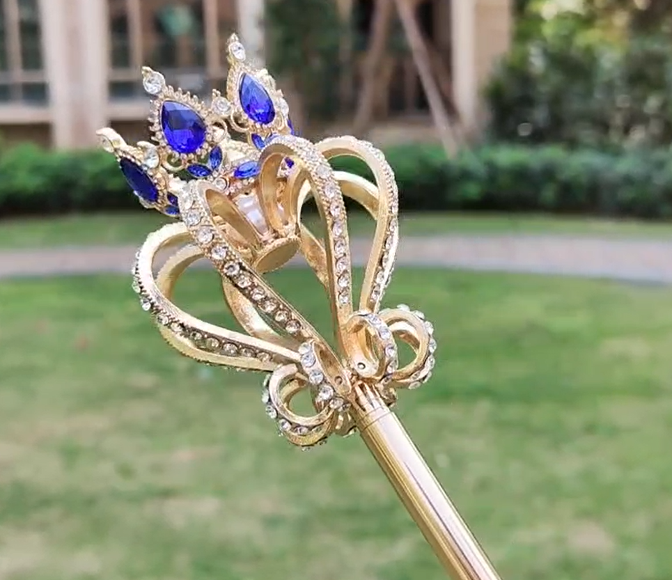 CETRO DE HADA/PRINCESA CON RHINESTONES - 19.7 Pulgadas, Aleación Brillante, Para Disfraces Y Fiestas