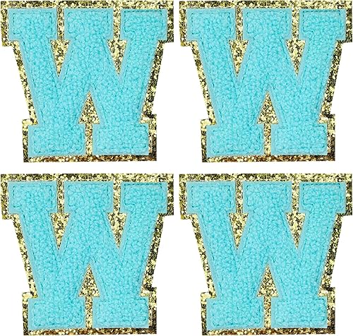 Miniatura 67 de Jongdari Letras termo-adhesivas de felpilla para ropa, parches de letras del alfabeto con brillantina para coser, con adhesivo planchado, 4