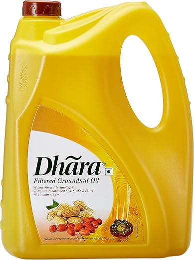 Dhara Filtered Ground Nut Oil Jar, 5L