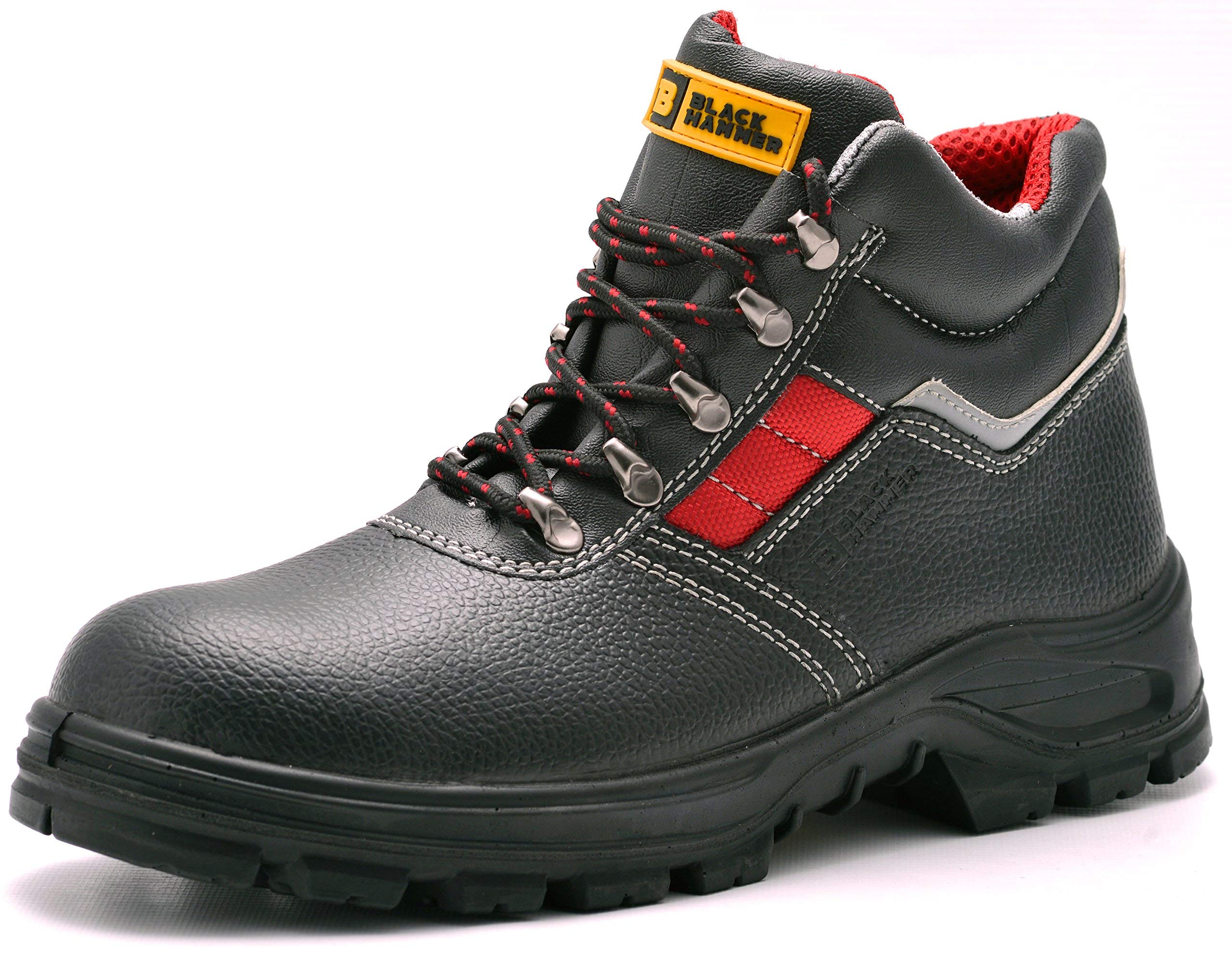 Mens Safety Boots Leather S3 SRC Black Steel Toe Cap Work Shoes Ankle