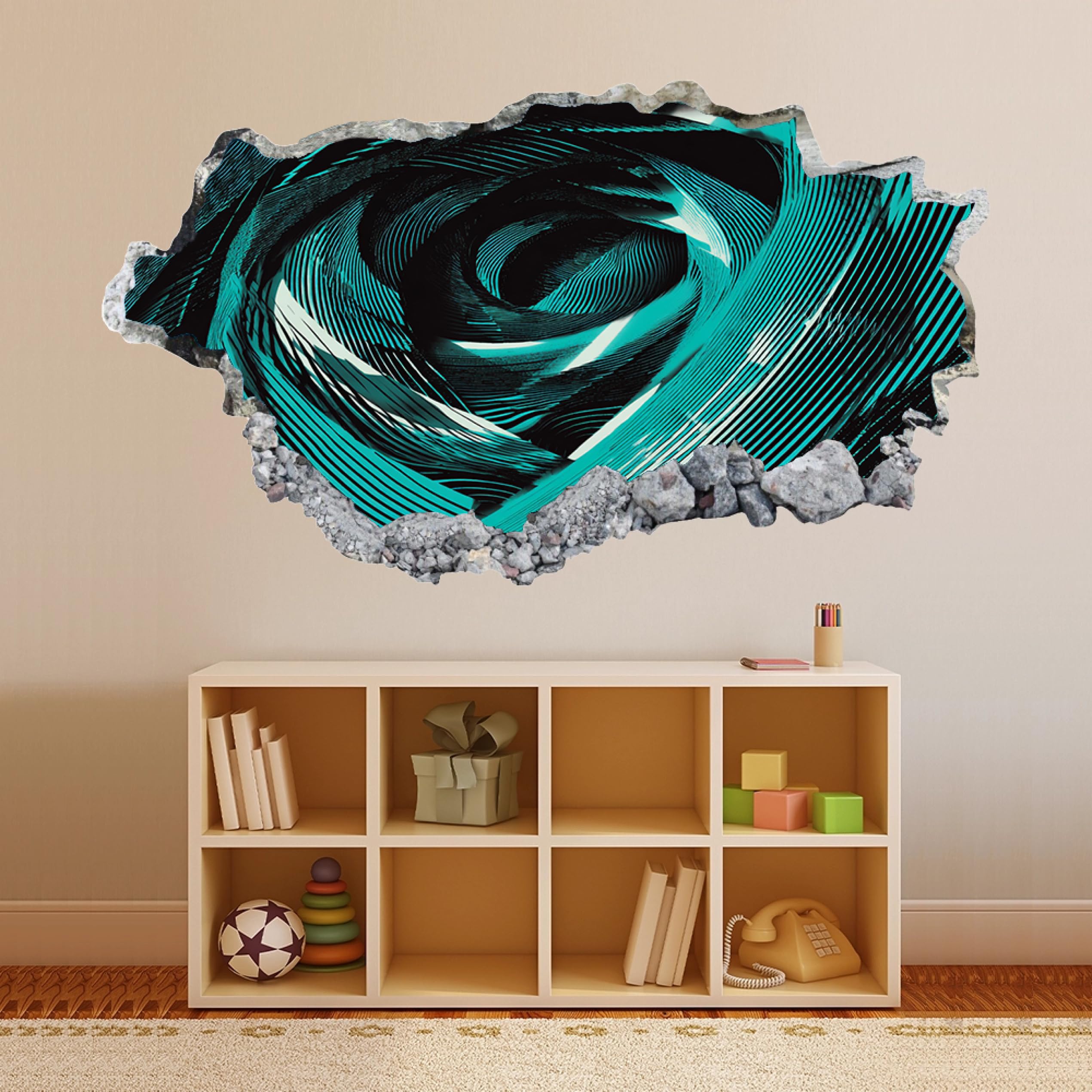 Wandtattoo 3D Wandaufkleber Strudel Wandsticker Wanddeko Wandbilder für Wohnzimmer Schlafzimmer Badezimmer Flur Küche Möbel Aufkleber 58x101cm