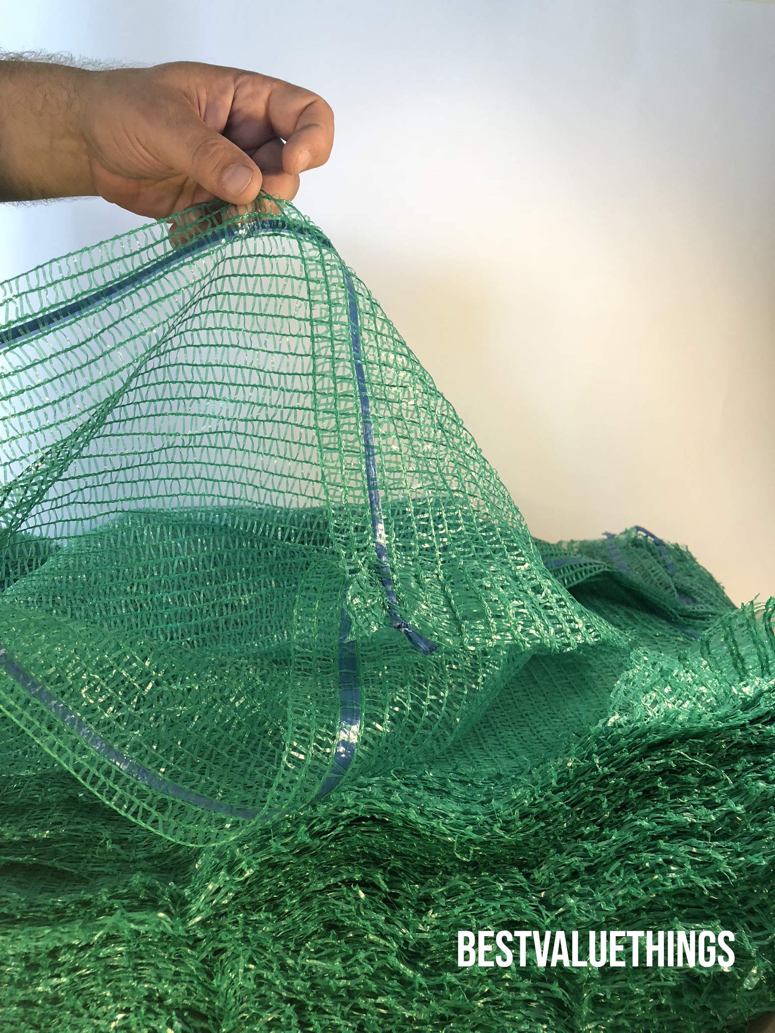 Bestvaluethings Green 20 X Net Woven Sacks"Bestvaluethings" Vegetables Logs Kindling Wood Log Mesh Bags 50X65 Cm 30 Kg