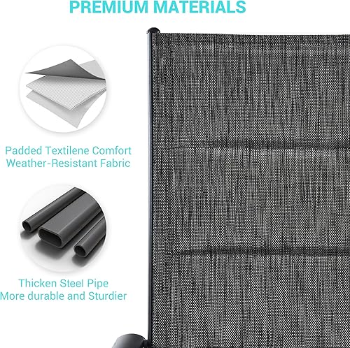 Miniatura 7 de UDPATIO Juego de 4 sillas de comedor plegables para patio, sillas plegables para adultos con textil acolchado transpirable para todo tipo de clima,