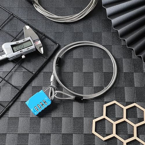 Miniatura 6 de Paquete de 12 cables de seguridad para equipaje con bucles de 4 pies y 0.118 in recubierto de acero trenzado para bicicleta, cable de doble bucle