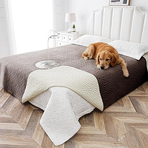 Miniatura 25 de Manta impermeable para perro, lavable antideslizante para sofá, mantas resistentes al pelo de mascotas, para cama, silla, muebles, protector para