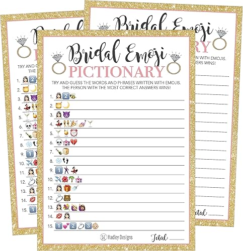 Juego de 25 juegos de ducha de novia con diseño de Emoji para bodas, despedida de soltera o fiesta de compromiso para parejas de hombres y mujeres, disponible en Yaxa Colombia