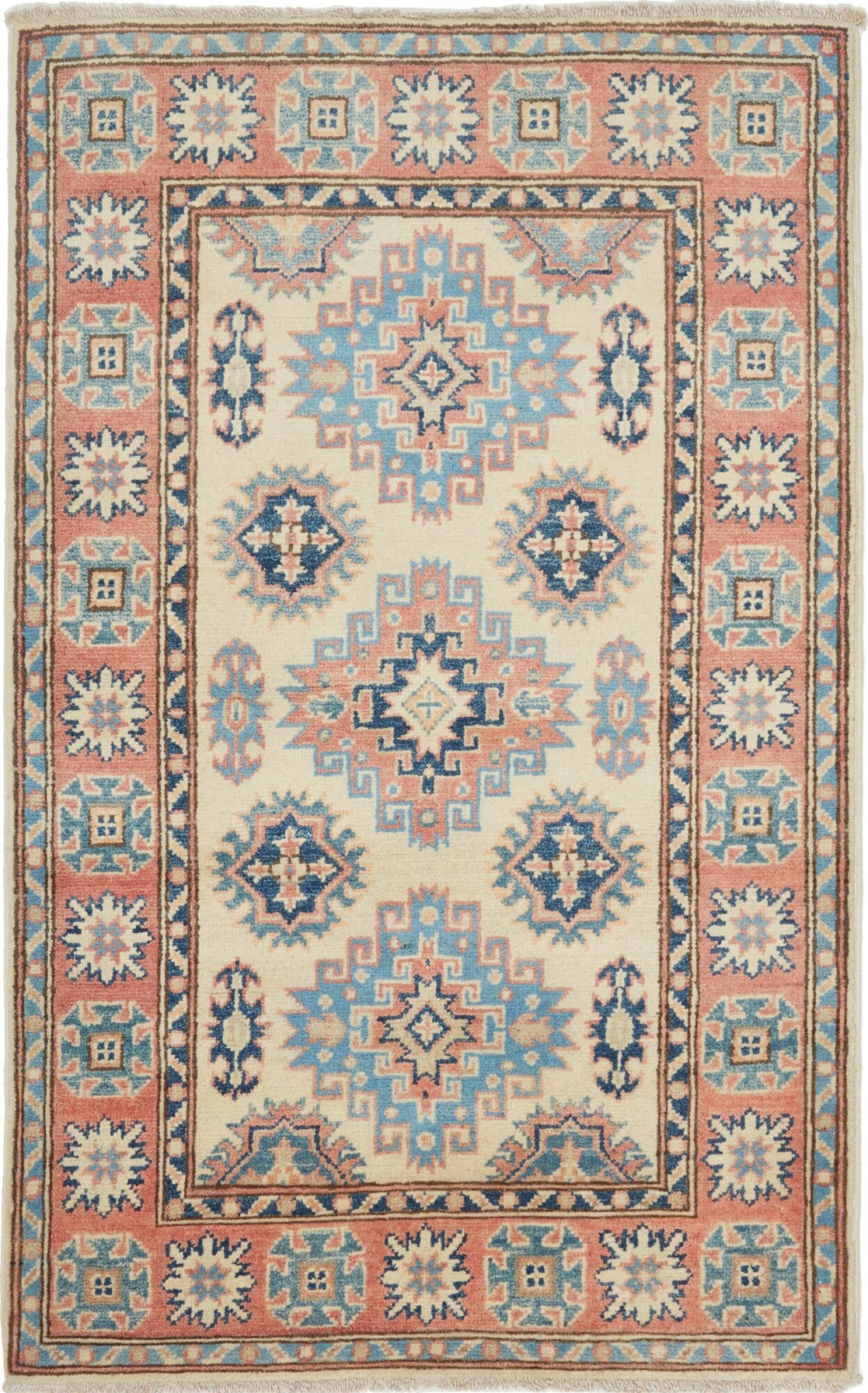 Tapis d'Orient Kazak en laine idéal pour réchauffer l'ambiance d'un salon ou bureau