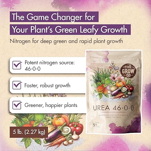 Miniatura 2 de Fertilizante de urea de 5 libras 46-0-0, fertilizante con alto contenido de nitrógeno para plantas, nitrógeno alimenticio ideal para plantas,