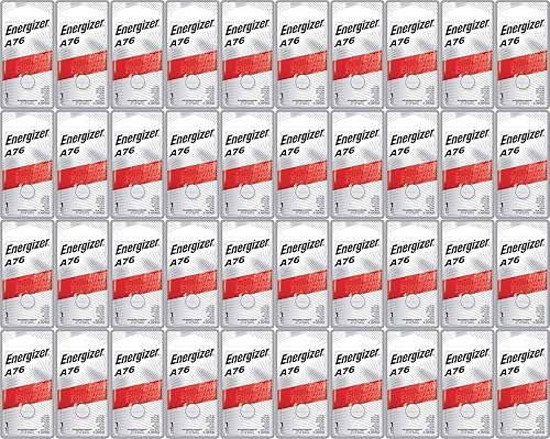 Paquete de 40 pilas de botón Energizer Lr44 de 1.5 V, A76/Lr44 (A76bp), paquete de 10 pilas de botón (reemplaza: Lr44, Cr44, Sr44, 357, Sr44w, Ag13,