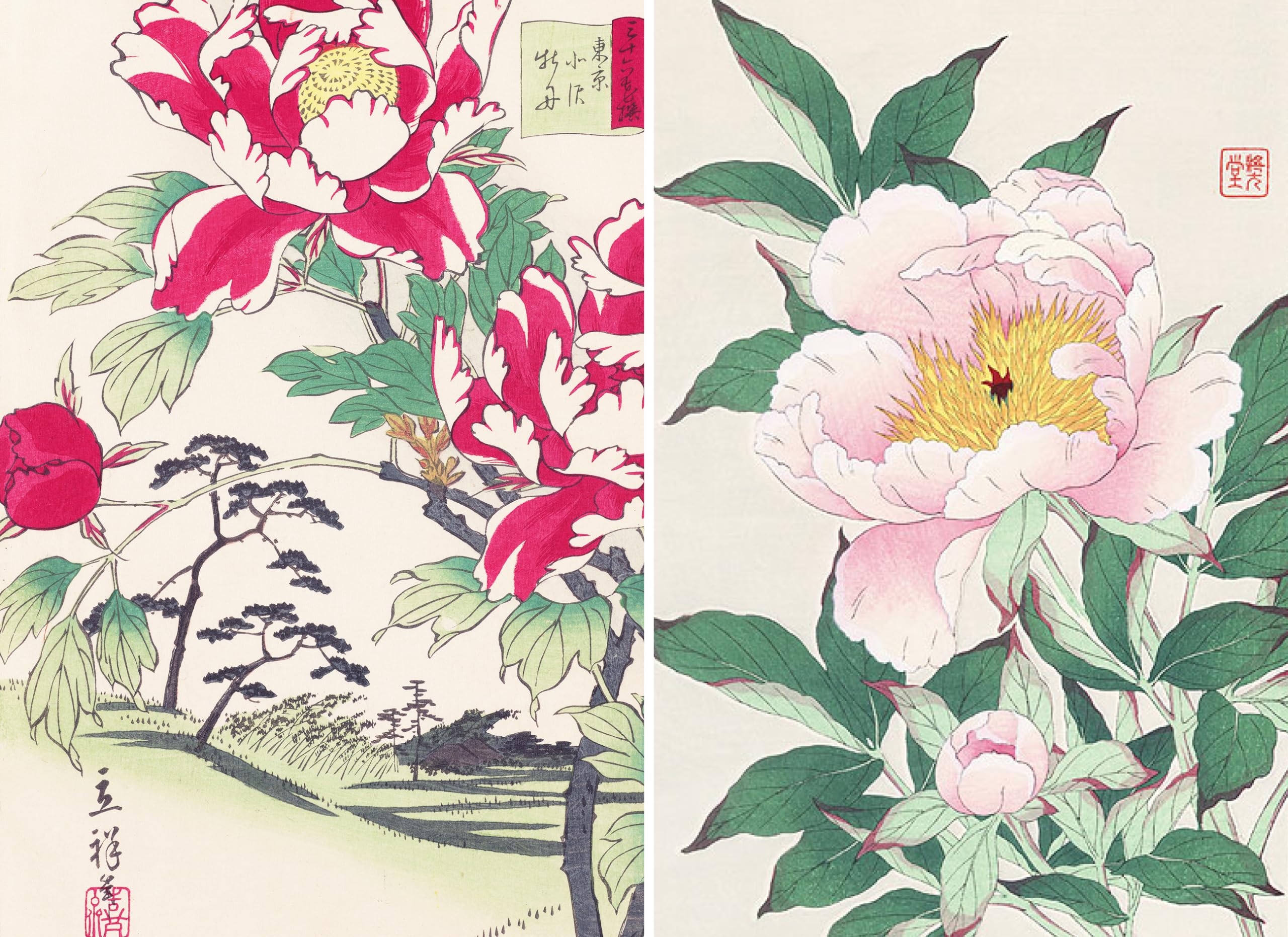 Roses, pivoines et iris par les grands maitres de l'estampe japonaise (coffret)