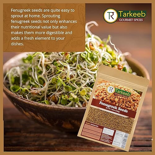 Miniatura 5 de Tarkeeb Semillas de fenogreco (Methi) enteras de 7 oz (200 g) Trigonella foenum graecum  Todo natural  Vegano  Sin gluten  Sin OMG  Origen indio,