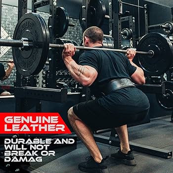 Beast Rage Weight Lifting Belt Leather Heavy Duty Gym Body Building Workout Training Weight Lifting Belt Adjustable Holes 4" Padded Lumbar Back