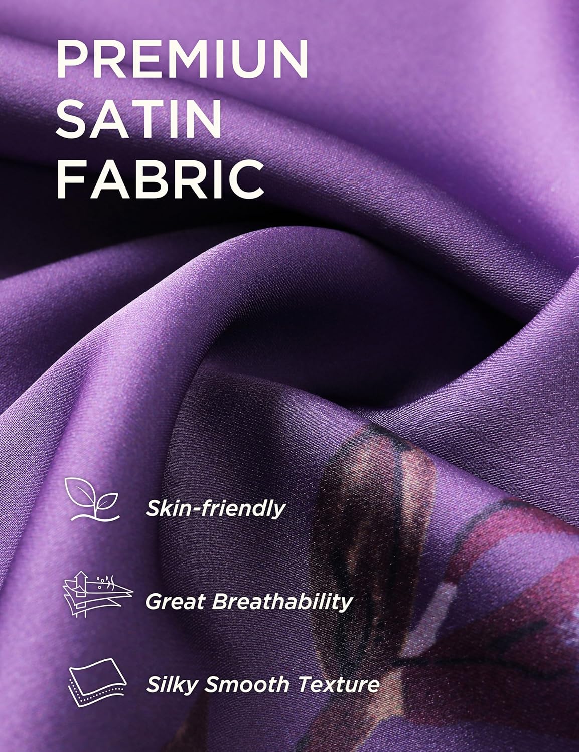 BABEYOND Women's Kimono Robe Long Satin Silky Floral Lightweight Bridesmaid Wedding Bachelorette Party Robe - Image 6