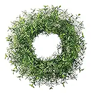 24 Inch Summer Wreaths for Front Door Wreath Spring Outdoor Green Door Wreath for All Seasons Porch Wall Indoor Outdoor Living Room Bedroom Window Farmhouse Home Decoration