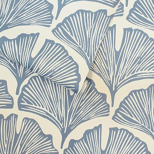 Miniatura 4 de Tempaper x Novogratz Waverly - Papel tapiz removible de palmera de plumas azules, 20.5 pulgadas x 16.5 pies, fabricado en los Estados Unidos