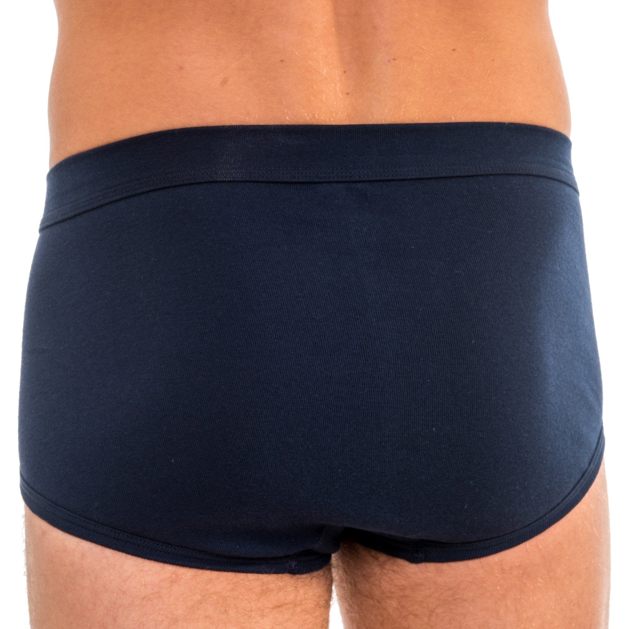 HERMKO 3240 Lot de 4 Slip Homme avec Ouverture Fine côte en 100% Coton Biologique Lavable à 60°C - Beaucoup Couleurs