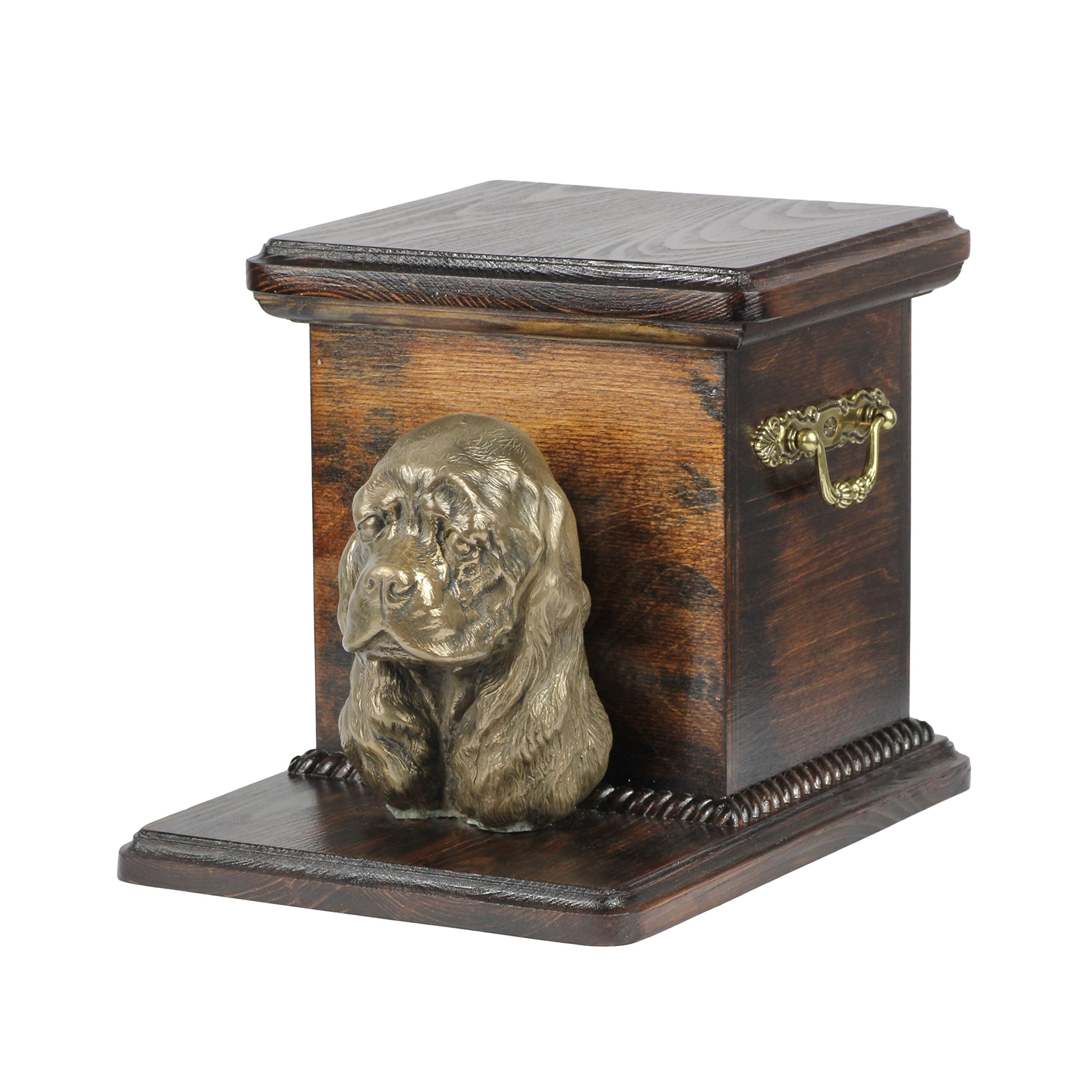 Urne cinéraire Cocker américain en bronze pour salon et intérieur