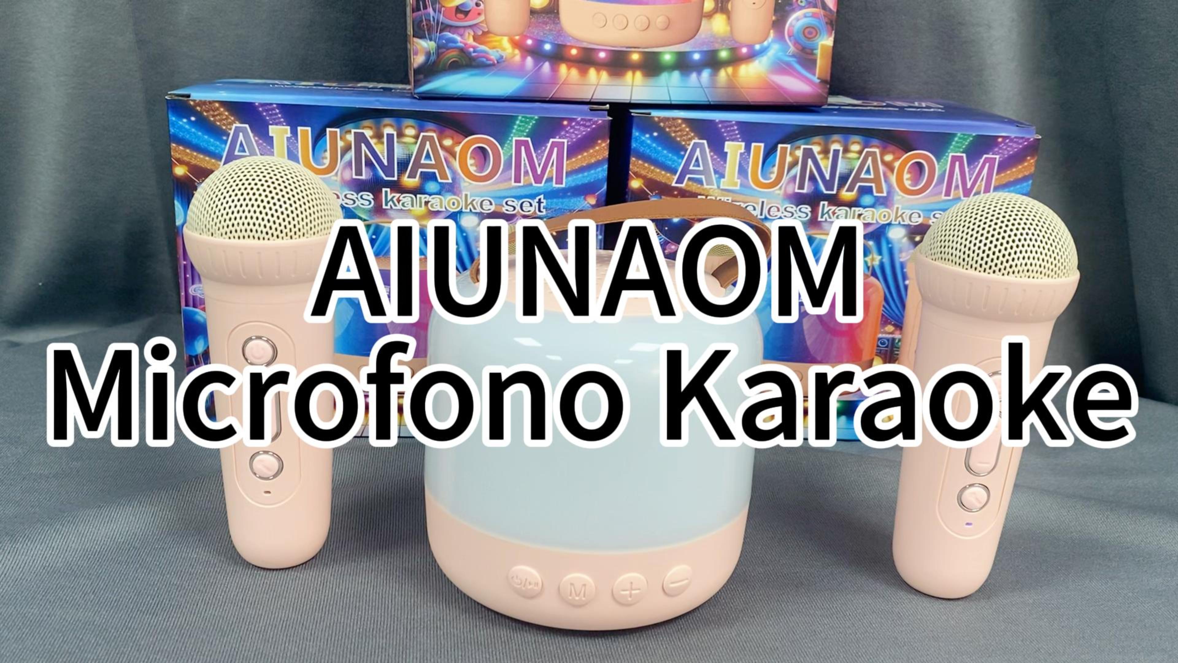 AIUNAOM Macchina Karaoke Bluetooth Con 2 Microfoni Wireless – Altoparlante LED, 5 Effetti Vocali, Per Bambini 3-12 Anni, Regalo Di Natale