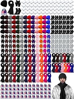 312 Pcs Homeless Care Supplies Bulk Emergency Blankets Winter Beanies Gloves Scarf Sock Set Knit Hat Organza Bag
