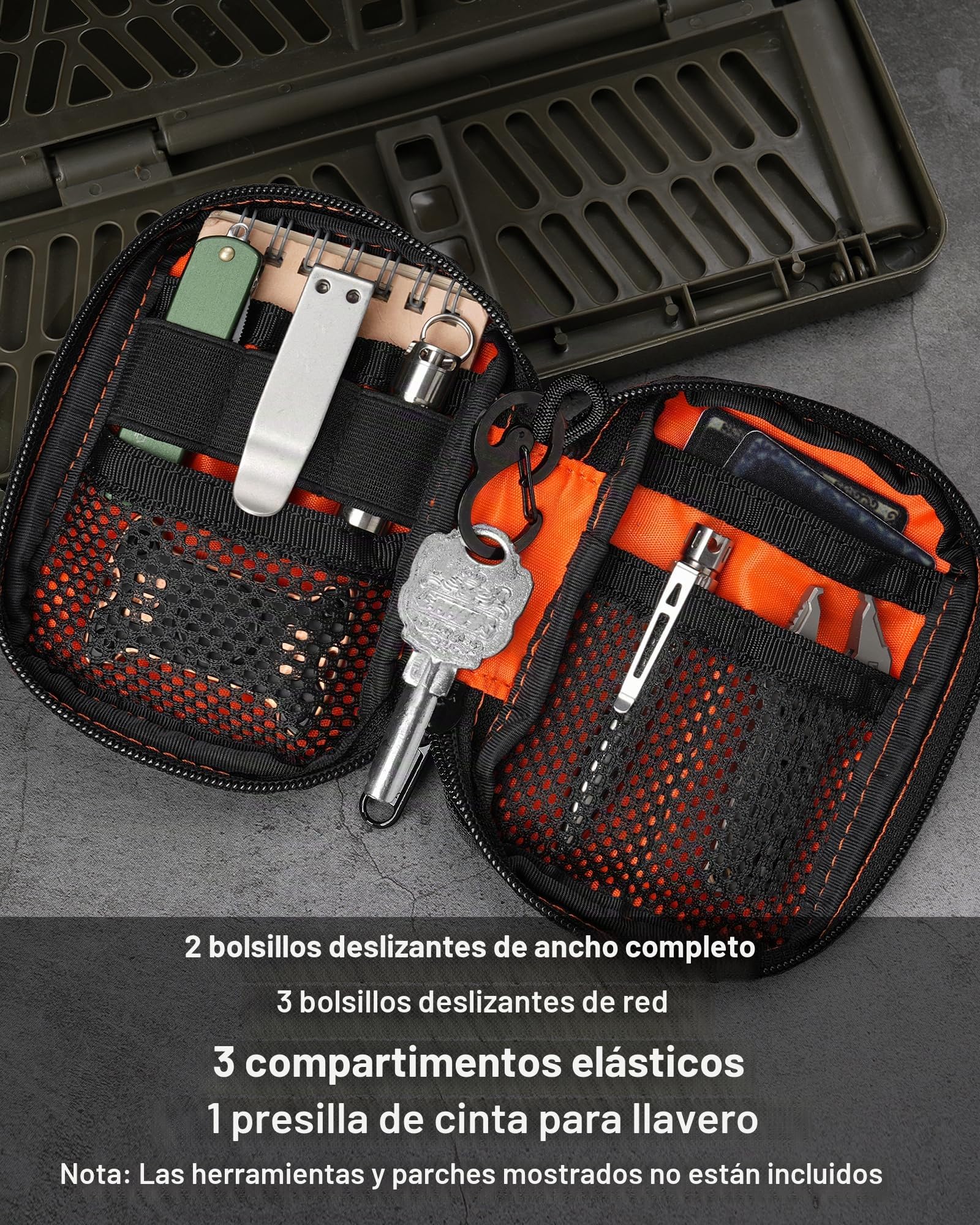 VIPERADE VE31 - Bolsa pequeña EDC, organizador de bolsillo EDC para hombres, bolsa organizadora pequeña EDC, organizador de bolsillo compacto para multiherramientas pequeñas