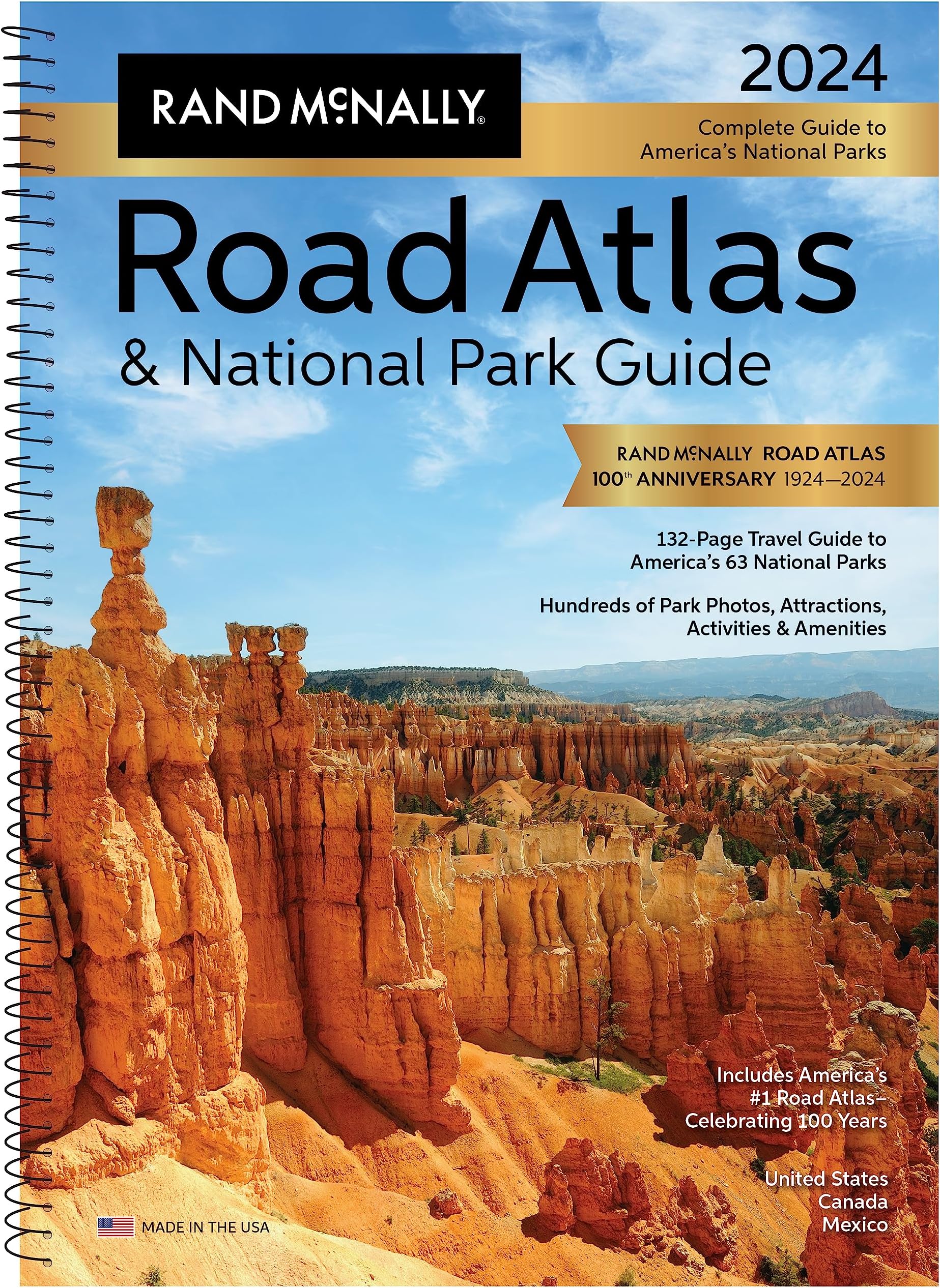 Rand McNally Road Atlas & National Park Guide 2024: United States Canada Mexico
